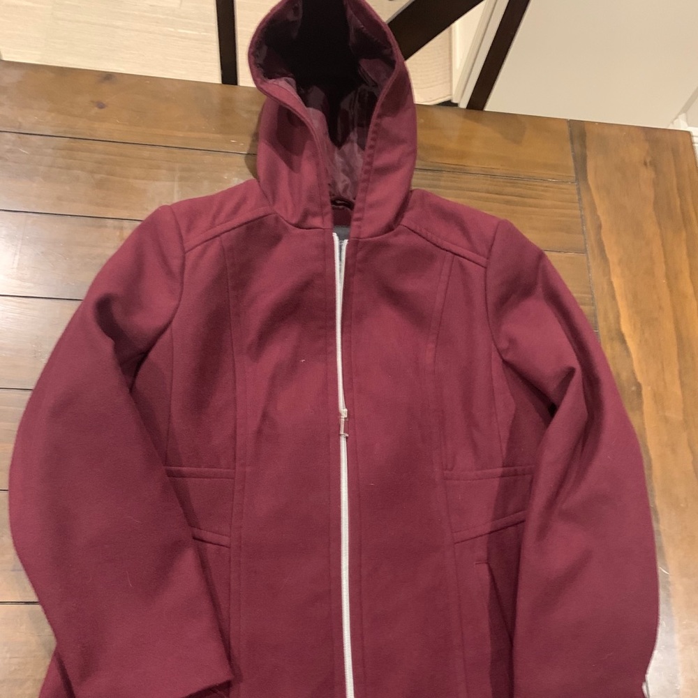 Burgundy pea coat